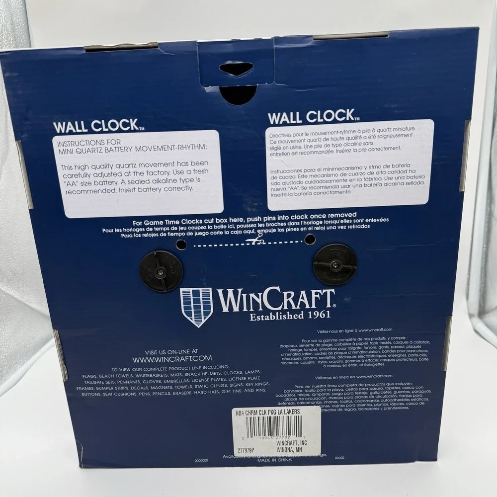 Los Angeles Lakers Chrome Wall Clock NBA Basketball 2017 WinCraft